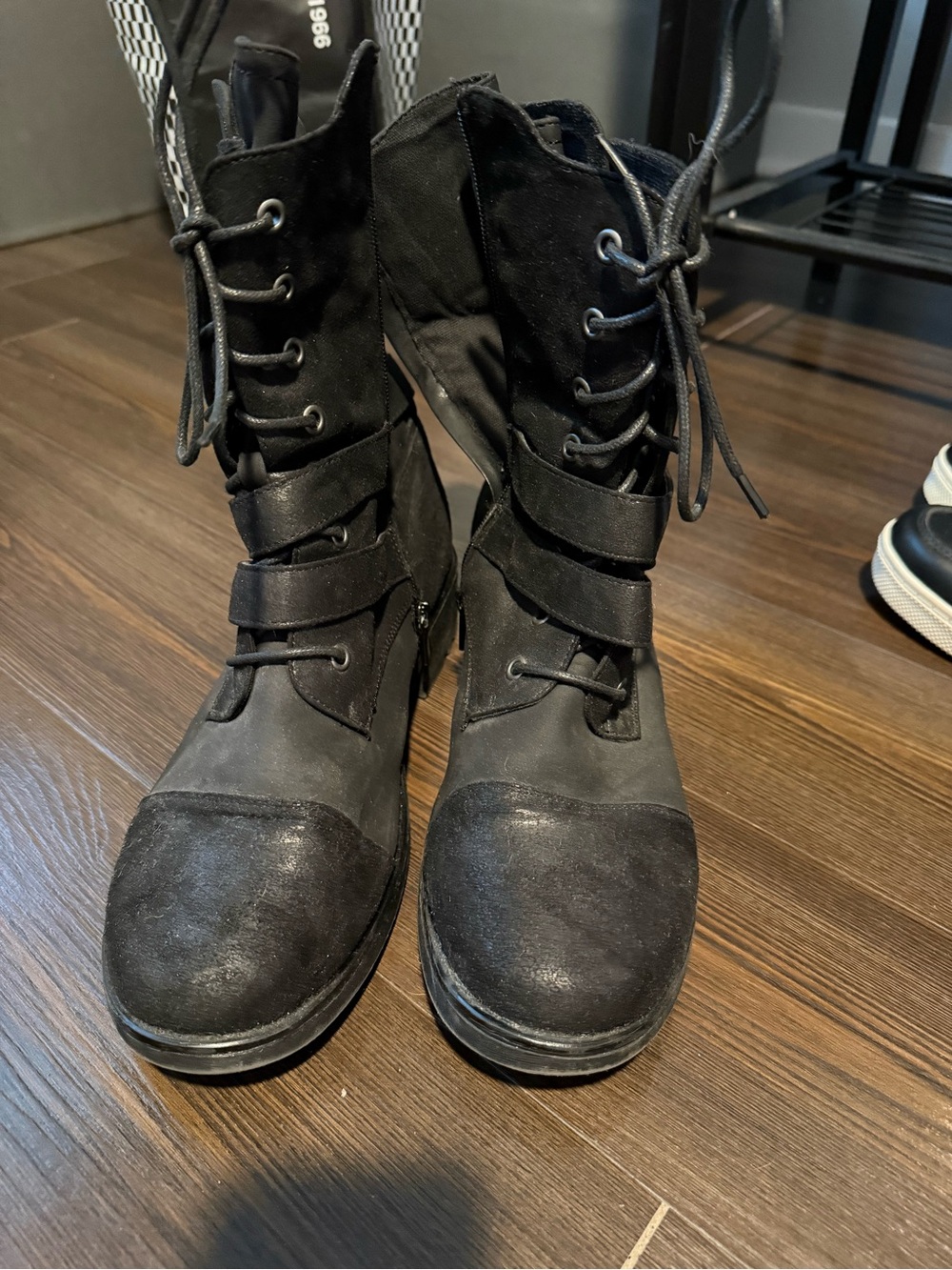 Black Lace-Up Women's Combat Boots